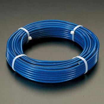 3/ 5mmx 30m/6x 7 ワイヤーロープ(スチール製・PVCコート) エスコ