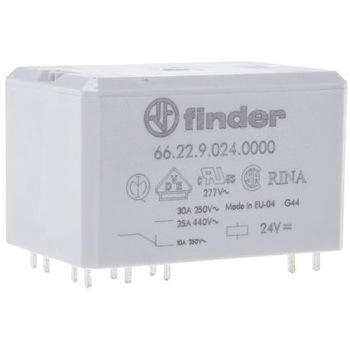 66.22.9.024.0000 Finder �����[ ����� 66 Series FINDER PCB�}�E���g �ړ_�ő勖�e�d��50(NO)/20(NC)A DPDT �v�����g��p�[�q 50119476