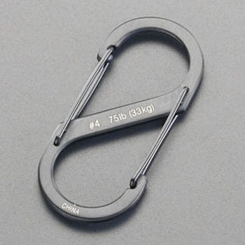 50x22mm Sカンスナップ(ステンレス製/ブラック) エスコ