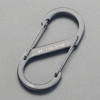66x28mm Sカンスナップ(ステンレス製/ブラック) エスコ