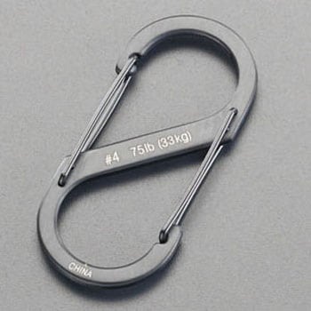110x50mm Sカンスナップ(ステンレス製/ブラック) エスコ