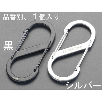 90x38mm Sカンスナップ(ステンレス製/シルバー) エスコ