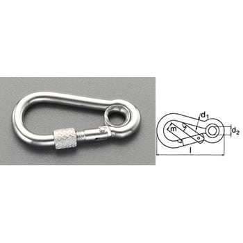 60x 6mm スナップフック(スレンレス製) エスコ