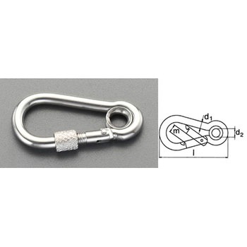 80x 8mm スナップフック(スレンレス製) エスコ