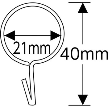 40mm フック付リング(クロームメッキ/10個) - エスコ