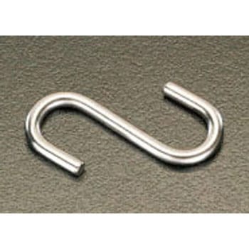 50x 5.0mm Sフック(ステンレス製) - エスコ