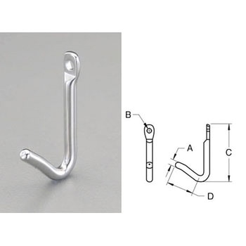 90mm フック(ステンレス製) エスコ