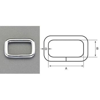 EA638JD-26 25x47x6mm 四角リング(ステンレス製) エスコ 荷重80kg 