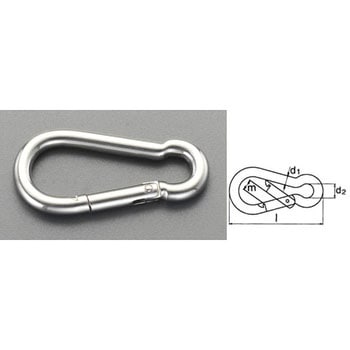 50x 5mm スナップフック(ステンレス製) エスコ