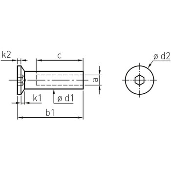 M6x30mm 皿頭エンドストップ(ステンレス製) エスコ