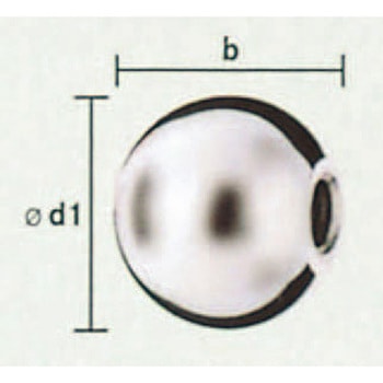 M 5x 16mm ボール(右ねじ/ステンレス製) - エスコ