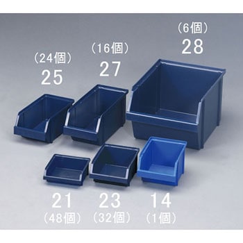 125x228x101mm パーツトレー(重ね置型・青/24個) - エスコ