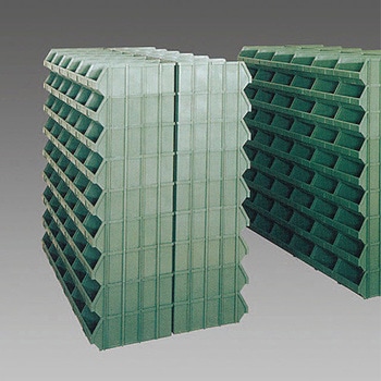 296x240x128mm パーツトレー連結(重ね置型/緑) エスコ