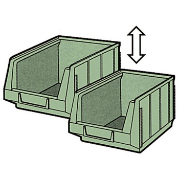213x350x165mm パーツトレー連結(重ね置型/緑) エスコ