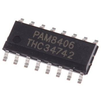 PAM8406ER オーディオアンプ IC ステレオAB～D級 16-Pin DiodesZetex 1