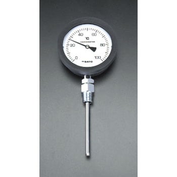 0-100℃/100mm バイメタル式温度計 エスコ