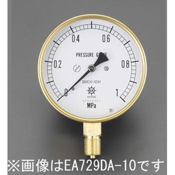 G 3/8"/100mm/-0.1-0MPa 圧力計 エスコ