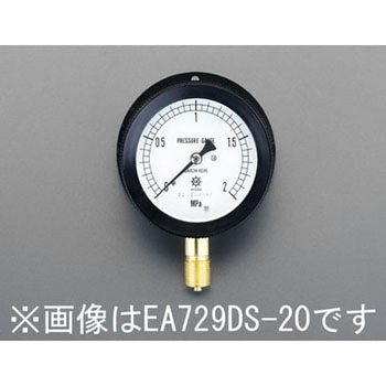 G 3/8"/ 75mm/0-1.6MPa 圧力計(つば付密閉) エスコ