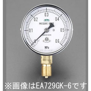 60mm/0-1.6MPa 圧力計(耐脈動圧形) エスコ