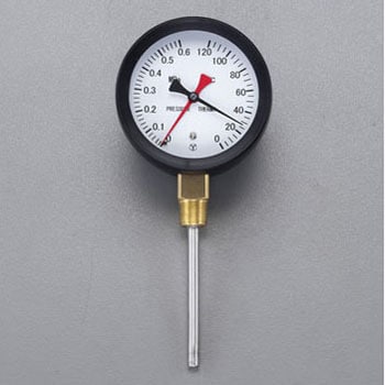 0- 120℃/0-0.3MPa/Φ88mm 水高計(立型) エスコ