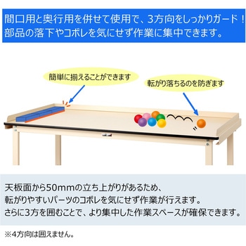 オプション/こぼれ止め_奥行用(左右2本入・1セット)_ワークテーブル・作業台用 山金工業