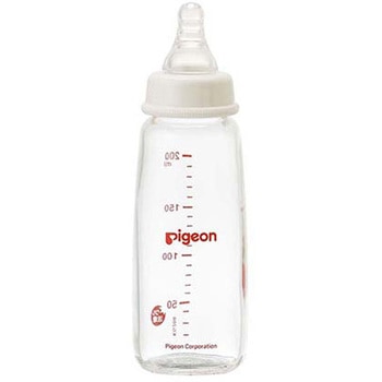 スリムタイプ 哺乳びん(耐熱ガラス製・シリコーンゴム製乳首付) ピジョン