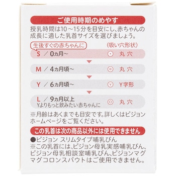 スリムタイプ 乳首 シリコーンゴム製 ピジョン