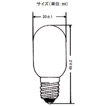 250V/ 10W/E12 中ナツメ球(5個) - エスコ