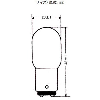 220V/5.0W/Wピン 中ナツメ球(5個) エスコ