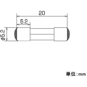 250V 管ヒューズ(Φ5.2×20mm) エスコ