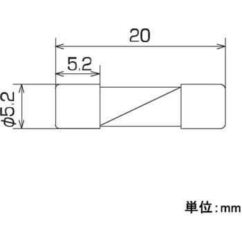 250V 管ヒューズ(Φ5.2×20mm) エスコ