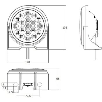 VS-L141VW+VS-L3D  LED丸型後退灯 JB(日本ボデーパーツ工業)