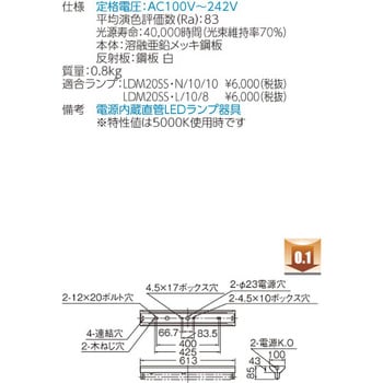 直管形LEDベースライト 逆富士器具 東芝ライテック 直管型LED(逆富士