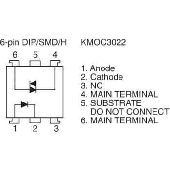 KM0C3022 Cosmo フォトカプラ トライアック出力 6-Pin スルーホール