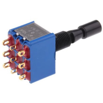 Apem トグルスイッチ ロックレバー、オン - オフ - オン 3極双投(3PDT) パネルマウント APEM