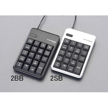 USB2.0/2ポート ハブ付テンキーボード(ブラック) エスコ