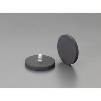 Φ66x8.5mm 強力マグネット(ねじ付・ラバーコート/2個 エスコ