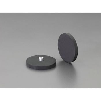 Φ43x 6 mm強力マグネット(ネジ穴付・ラバーコート/2個 - エスコ