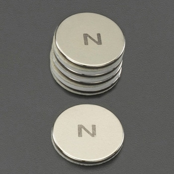 Φ 19x1.5mm マグネットディスク(粘着付/N 各5個) エスコ