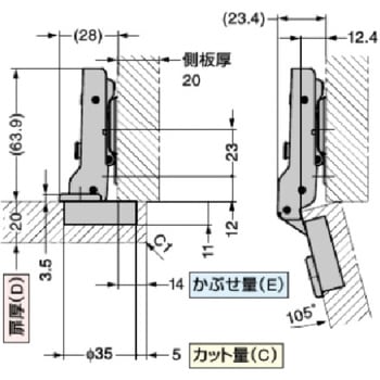 オリンピア スライド丁番360 LAMP(スガツネ)