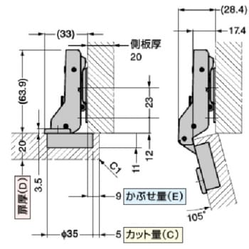 360-D26-9T オリンピア スライド丁番360 1個 スガツネ(LAMP) 【通販