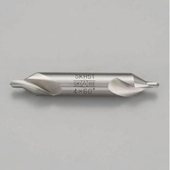 1.0x 36mm/60° センタードリル(軸 4.0mm/SKH51) - エスコ