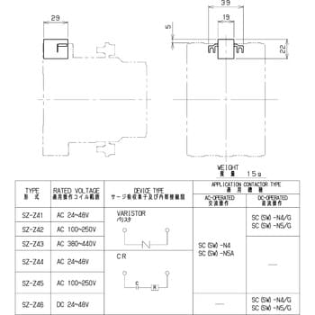 電磁開閉器用コイルサージ吸収ユニット SZ-Z形 富士電機 電磁開閉器その他関連用品 【通販モノタロウ】