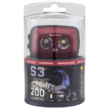 S3R 充電式LEDヘッドライト(RED/WHITE) SUPRABEAM(スプラビーム)