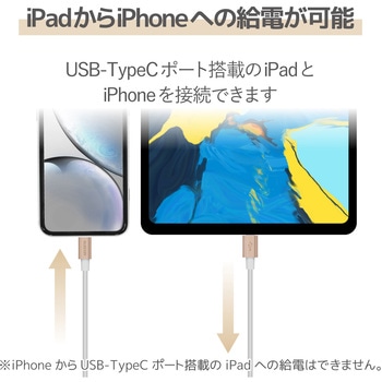 Lightningケーブル C-Lightning PD対応 準高耐久 断線しにくい 認証品 USB タイプC ライトニング スマートフォン タブレット エレコム