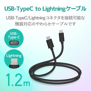 Lightningケーブル C-Lightning PD対応 やわらか スリムコネクタ 認証