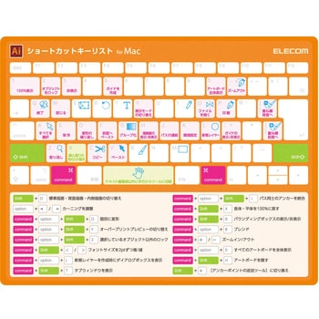 ショートカットキーマウスパッド イラストレーター Mac用 エレコム マウスパッド 通販モノタロウ