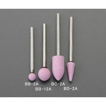 10x20mm/3mm軸 軸付砥石(砲弾型/薄赤) エスコ