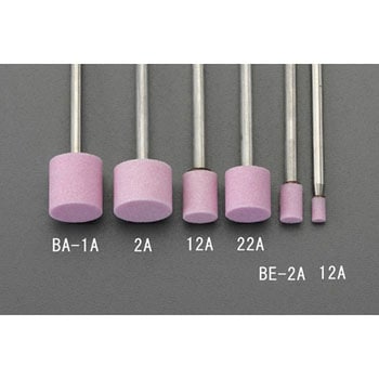 5x8mm/3mm軸 軸付砥石(薄赤) - エスコ