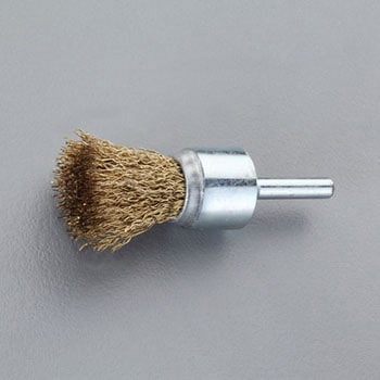 16mm/6mm軸 軸付ブラシ(エンド型/スチール製) エスコ